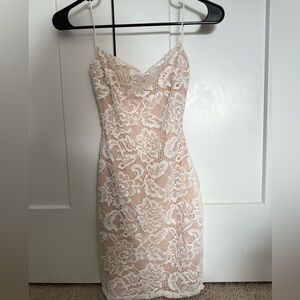 Windsor Lace Dress in Cream and White